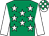 EMERALD GREEN, white stars, white sleeves, check cap