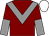 maroon, grey chevron, halved sleeves, white cap