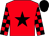 Red, black star, checked sleeves, black cap