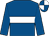 Royal blue, white hoop, royal blue and white quartered cap