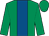 Emerald green, royal blue stripe