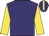 Purple , gold sleeves purple hoops, purple cap with gold stripe