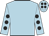 Light blue, black spots on sleeves and cap
