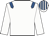 White, royal blue epaulettes, striped cap