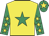 Yellow, emerald green star, emerald green sleeves, yellow stars, emerald green cap, yellow star