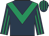 Dark blue, emerald green chevron, striped sleeves & cap