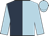 Light blue & dark blue halved, light blue sleeves & cap