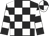 Black & white check, hooped sleeves, quartered cap