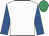 White, royal blue sleeves, emerald green cap