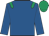 Royal blue, emerald green epaulettes, emerald green cap