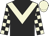 Black, beige chevron, check sleeves, beige cap