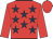 Red, dark blue stars, red sleeves & cap