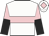 White, pink hoop, black & pink halved sleeves, white cap, pink diamond