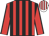 Red & black stripes, black seams on sleeves, white & red striped cap