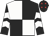 Black & white quartered, white chevrons on sleeves, black cap, red stars