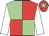 Red & light green quartered, white sleeves, red cap, light green star