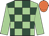 Light green & dark green check, light green sleeves, orange cap