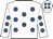 White, royal blue spots