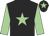 Black, light green star & sleeves, light green star on cap