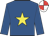 Royal blue, yellow star, red & white quartered cap