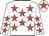 White, red stars, red star on cap