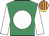 Emerald green, white disc & sleeves, yellow & red striped cap