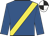 Royal blue, yellow sash, black & white quartered cap