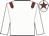White, maroon epaulettes, maroon star on cap