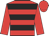 Red & black hoops, red sleeves & cap