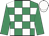Emerald green & white check, emerald green sleeves, white cap