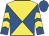 Royal blue & yellow diabolo, yellow chevrons on sleeves, royal blue cap
