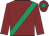 Maroon, emerald green sash, emerald green star on cap