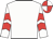 White, red chevrons on sleeves, quartered cap