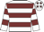 White & maroon hoops, white cap, maroon stars