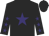 Black, purple star, purple stars on sleeves, black cap