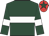 Dark green, white hoop, white armlet, red cap, dark green star