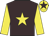 Brown, yellow star and sleeves, yellow cap, brown star