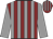 Maroon and grey stripes, grey sleeves