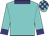 Turquoise, navy blue collar and cuffs, check cap