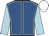 Royal blue, light blue seams and sleeves, white cap