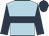 Light blue, dark blue hoop, sleeves and cap