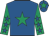 Royal blue, emerald green star, emerald green sleeves, royal blue stars, royal blue cap, emerald green star