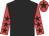 BLACK, RED sleeves, BLACK stars, RED cap, BLACK star