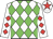 White, green diamonds, red diamonds on sleeves, red star on cap