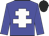 Blue body, white cross of lorraine, blue arms, black cap