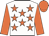 White body, orange stars, orange arms, orange cap