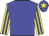 Blue body, yellow arms, blue striped, blue cap, yellow star