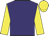 Purple body, yellow arms, yellow cap