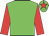 Green body, red arms, green cap, red star