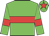 Green body, red hoop, green arms, red armlets, green cap, red star
